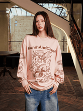 Oversized Emo Angel Graphic Long Sleeve Tee - COPPING THREADS - Harsh and Cruel